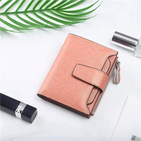New Small Compact Women Wallet RFID Blocking Genuine Leather Bifold Purse - Picture 6 of 6